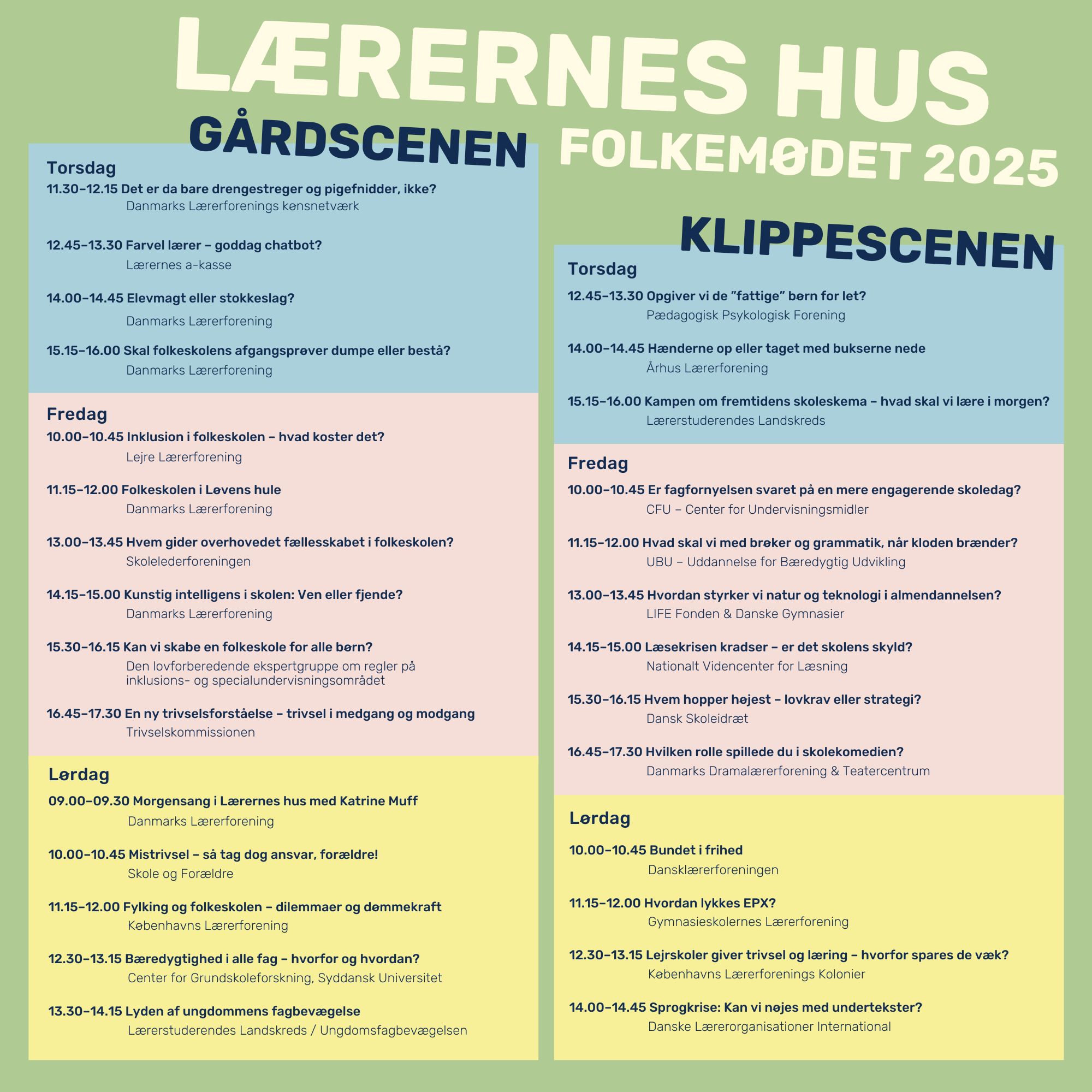 Folkemødeprogram Lærernes Hus 2025 (21 X 21 Cm) Folkemødeprogram Lærernes Hus 2025 (21 X 21 Cm)